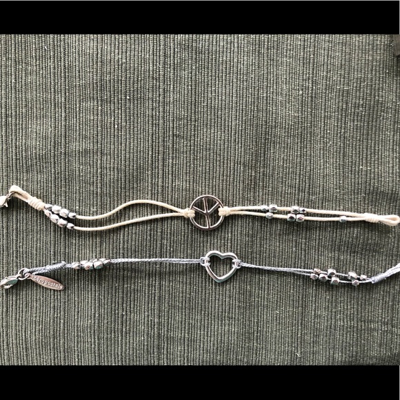 Two Bracelets - Heart and Peace - Picture 2 of 2
